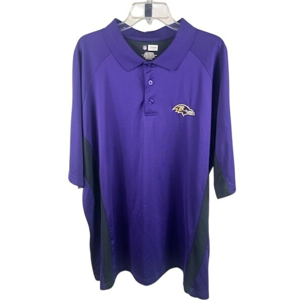 NFL‎ Team Apparel Polo Shirt Men's Size 3XL Baltimore Ravens Purple Performance